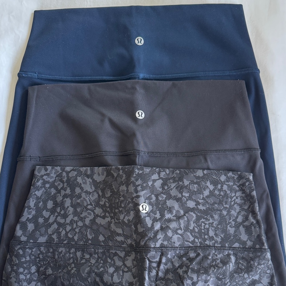 Lululemon Luxtreme 28”, size 8 High-Rise Leggings Bundle - Navy & Charcoal Mix
